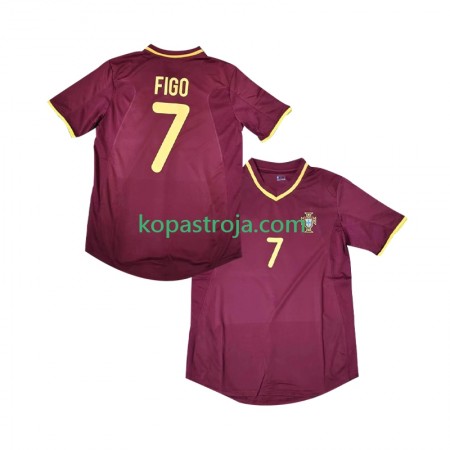 Billiga Fotbollströjor Portugal Figo 7 2000 Retro Hemma tröja Kortärmad